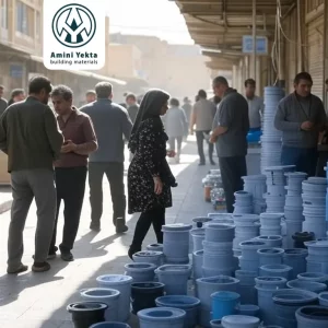 نمایی از بورس لوازم ساختمانی در شیراز با فروشگاه‌های متعدد و تنوع محصولات
